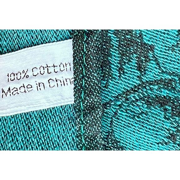 Crate & Barrel Fandango Blue Teal Tablecloth 64x49” - Picture 7 of 7